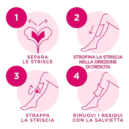 Veet Pure Strisce Corpo 16 pz Ipoallergeniche, strisce depilatorie per il corpo, varianti da 2, 3 o 5 confezioni, 32/48/80 strisce totali