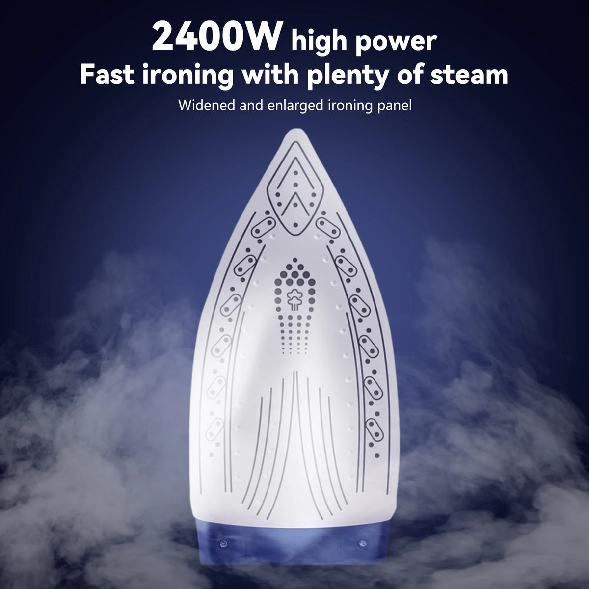 Ferro da stiro a vapore da 2400 W con serbatoio da 1 litro e piastra in ceramica, capacità di emissione di vapore verticale di 40-60 g/min, 360 °   Cavo Girevole per Uso Domestico/Alberghiero