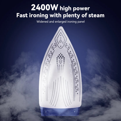 Ferro da stiro a vapore da 2400 W con serbatoio da 1 litro e piastra in ceramica, capacità di emissione di vapore verticale di 40-60 g/min, 360 °   Cavo Girevole per Uso Domestico/Alberghiero
