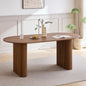 EGOONM Tavolo da Pranzo Moderno Ovale con Base Scanalata, Tavolo da Cucina per 6-8 Persone, Tavolo in Legno per Sala da Pranzo