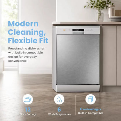 Comfee Lavastoviglie da Incasso a Grande Capacità, Interno in Acciaio Inox, Molteplici Programmi di Lavaggio, Funzionamento Silenzioso, Lavastoviglie a Risparmio Energetico per l'Aggiornamento della Cucina di Casa