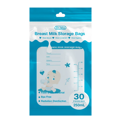 MAMIJOY Sacchetto per la conservazione del latte materno 250ML 30/150PCS Design con chiusura a doppia guarnizione e beccuccio indipendente Sacchetto per la conservazione del latte senza BPA Regalo Penna MSB01