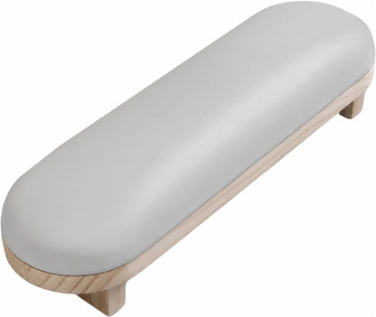 Cuscino Poggiamani Professionale per Manicure con Base in Legno – Supporto Ergonomico per Nail Art, Disponibile in Grigio e Caffè Latte