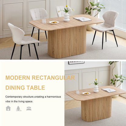 EGOONM Tavolo da pranzo rettangolare in legno massello in stile nordico, tavolo da pranzo per lettura e tempo libero, 160 * 90 cm