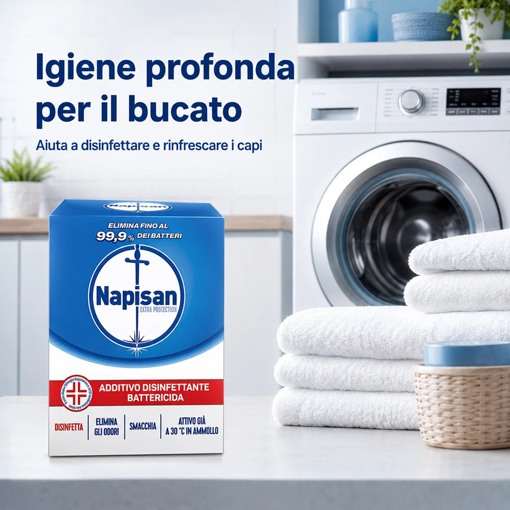 Confezione da 3, 4 o 5 Napisan Additivo Polvere 500 g, additivo per bucato in lavatrice e a mano, formato scorta per casa e lavanderia