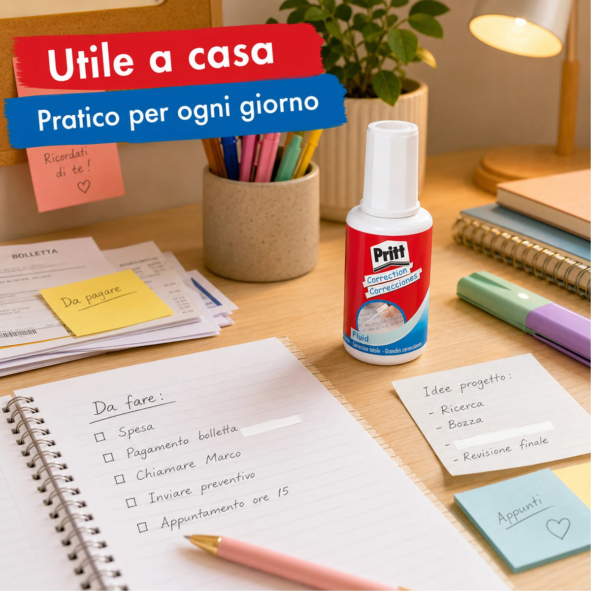 Confezione da 20 Pritt Correct-It Fluid 1620, correttori liquidi per coprire errori su carta, documenti, scuola, ufficio e cancelleria