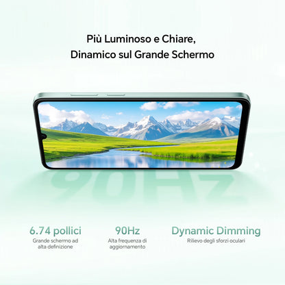 Smartphone HONOR X5c Plus, 5260 mAh, display da 6,74 pollici a 90 Hz, fotocamera da 50+5 MP, Android 15, processore octa-core, riconoscimento delle impronte digitali e del volto