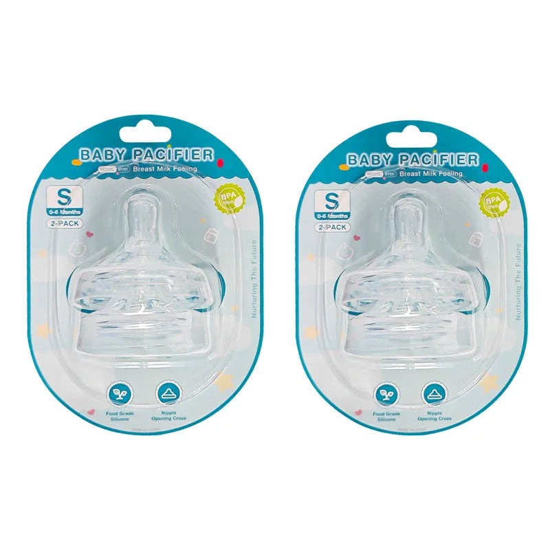 MAMIJOY Ciuccio per neonati 4 pezzi in PP con testa rotonda e foro incrociato in silicone alimentare per neonati da 0-6 mesi, ciuccio per neonati, tettarella per neonati, senza BPA BY05