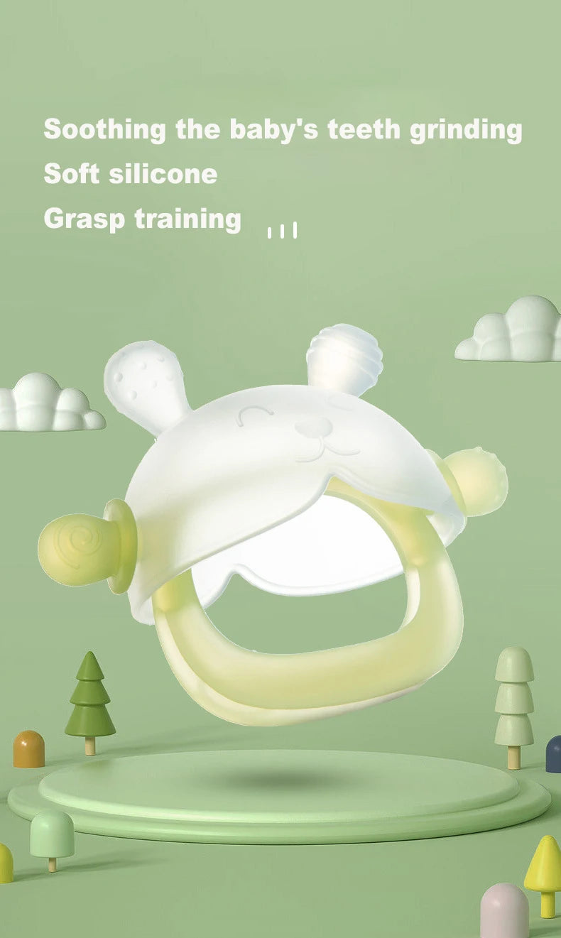MAMIJOY 1 Pezzo Anello Massaggiagengive per Neonati, Anti-Caduta, in Silicone, per l'Allenamento alla Masticazione, Senza BPA, per Bambini di 2 Mesi, Neonati YJ0