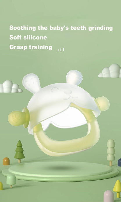 MAMIJOY 1 Pezzo Anello Massaggiagengive per Neonati, Anti-Caduta, in Silicone, per l'Allenamento alla Masticazione, Senza BPA, per Bambini di 2 Mesi, Neonati YJ0