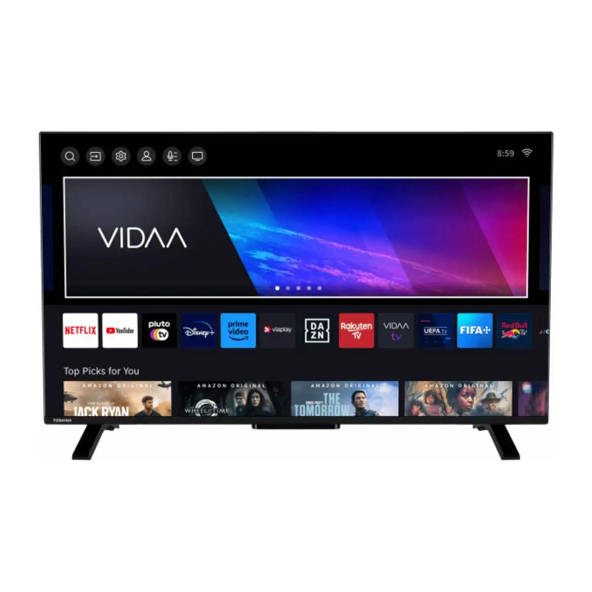 Toshiba 43QV2463DA 43 Inch QLED 4K Smart TV - Ultra HD VIDAA, Dolby Vision HDR, WiFi, Bluetooth, DVB-T2/C/S2, 3 HDMI, 2 USB, Dolby Audio, Onkyo