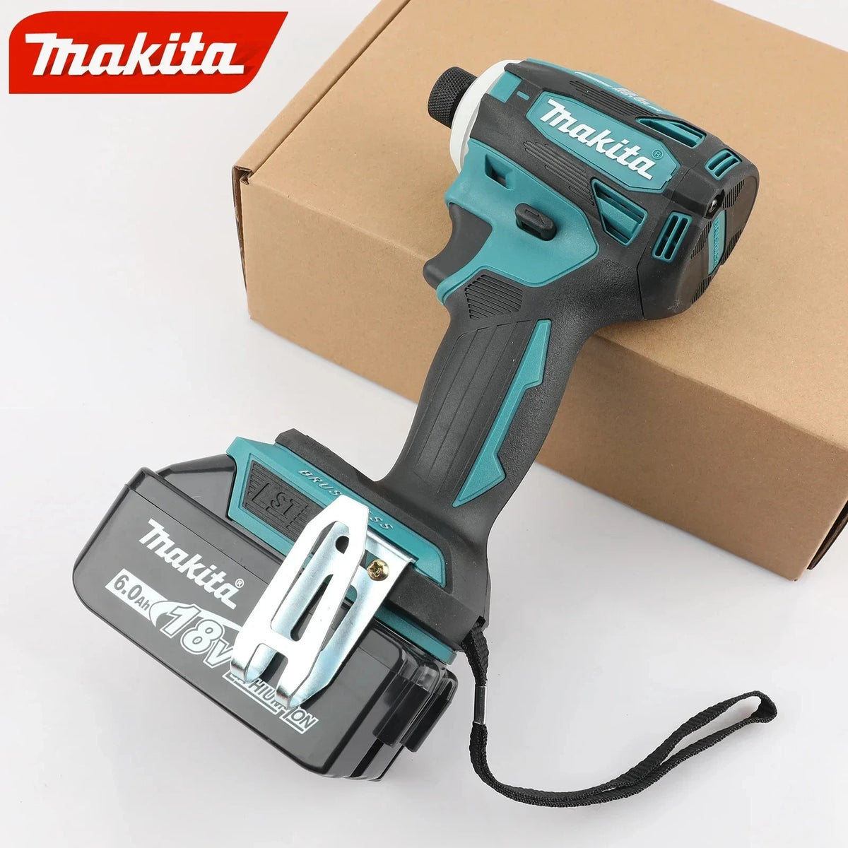 Batteria ricaricabile agli ioni di litio LXT originale Makita 18V 6.0Ah, per BL1860B BL1850 BL1840 18V con alimentatore.