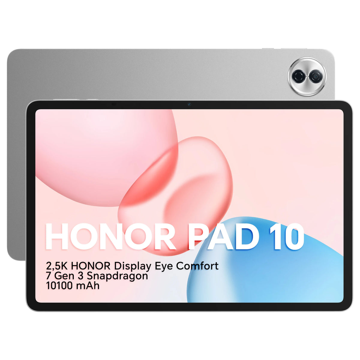 HONOR Pad 10 da 12,1 pollici, 120 Hz, display HONOR Eye Comfort da 2,5K, 8 GB/256 GB, Wi-Fi, batteria da 10.100 mAh, processore Snapdragon 7 Gen 3 a 4 nm, efficienza AI, 6 altoparlanti, Android 15, grigio