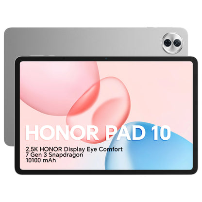 HONOR Pad 10 da 12,1 pollici, 120 Hz, display HONOR Eye Comfort da 2,5K, 8 GB/256 GB, Wi-Fi, batteria da 10.100 mAh, processore Snapdragon 7 Gen 3 a 4 nm, efficienza AI, 6 altoparlanti, Android 15, grigio