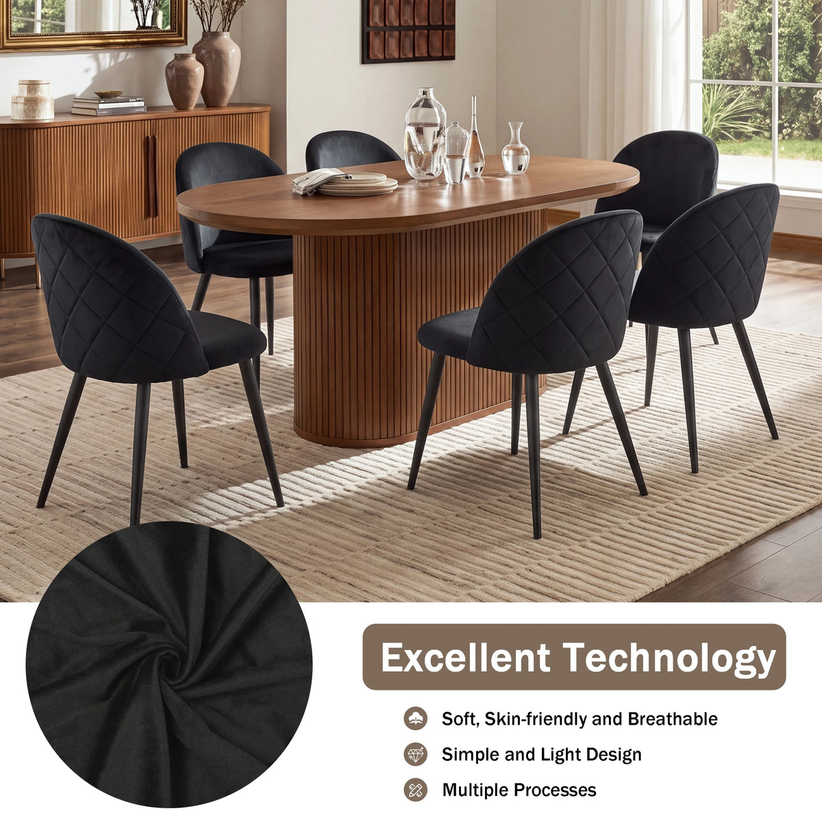 Un Set di 4 sedie da pranzo nordiche da cucina camera da letto comò in velluto Party sedie da pranzo di lusso moderne Design mobili per la casa unici