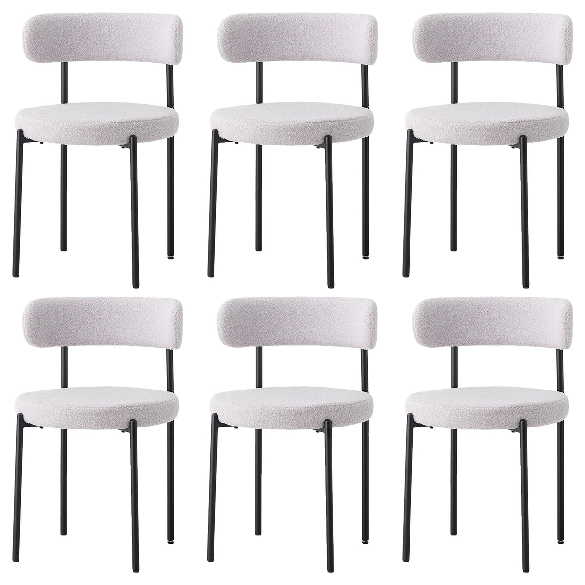 EGOONM Set di 2/4/6 Sedie da Pranzo in Stile Nordico, Sedie Imbottite in Velluto Teddy per Cucina e Sala da Pranzo