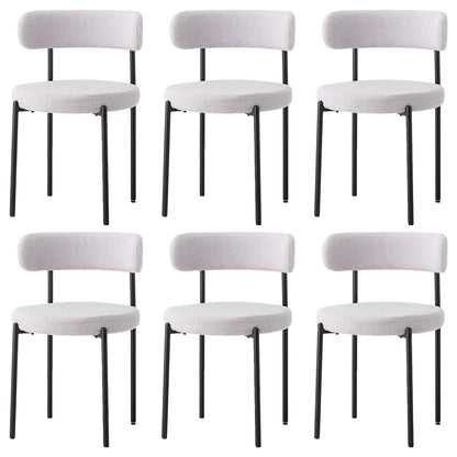 EGOONM Set di 2/4/6 Sedie da Pranzo in Stile Nordico, Sedie Imbottite in Velluto Teddy per Cucina e Sala da Pranzo