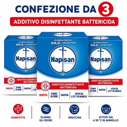 Confezione da 3, 4 o 5 Napisan Additivo Polvere 500 g, additivo per bucato in lavatrice e a mano, formato scorta per casa e lavanderia
