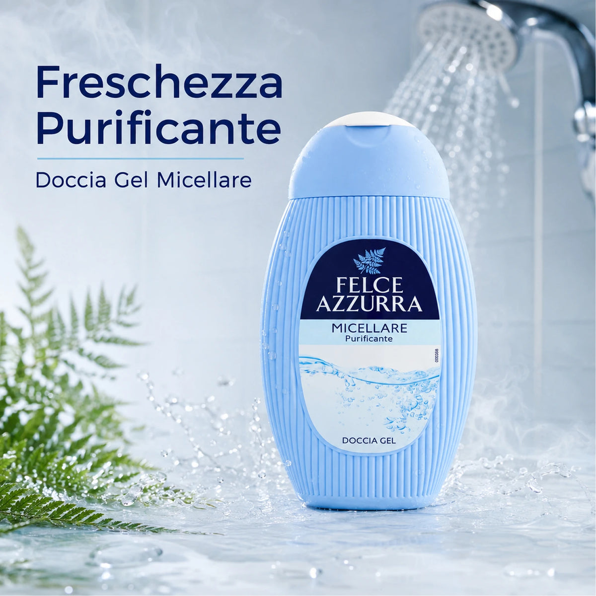 Confezione da 12 Felce Azzurra Doccia Micellare 250 ml, bagnodoccia per la detersione quotidiana, 3 L totali