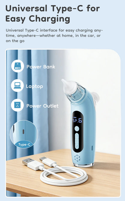 MAMIJOY U95 Aspiratore nasale elettrico per bambini e funzione nebulizzatore 6 modalità di aspirazione e nebulizzatore musicale per bambini e pulitore nasale