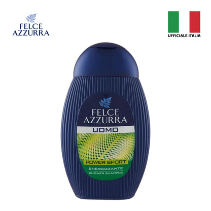 Confezione da 12 Felce Azzurra Doccia Shampoo Sport 250 ml, detergente 2 in 1 per corpo e capelli, 3 L totali