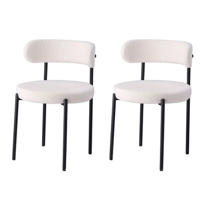 EGOONM Set di 2/4/6 Sedie da Pranzo in Stile Nordico, Sedie Imbottite in Velluto Teddy per Cucina e Sala da Pranzo