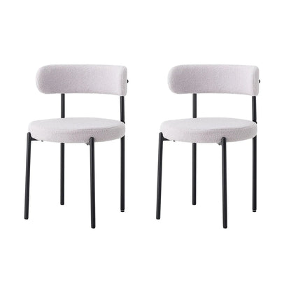 EGOONM Set di 2/4/6 Sedie da Pranzo in Stile Nordico, Sedie Imbottite in Velluto Teddy per Cucina e Sala da Pranzo