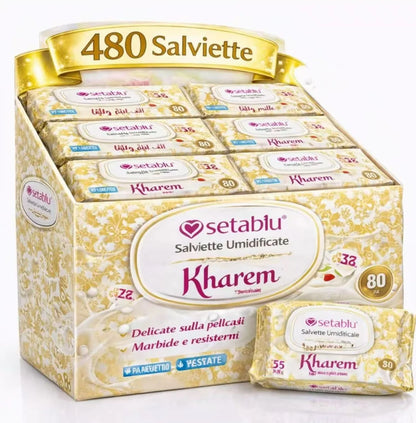480 Salviette Umide in Fibra Ultra-Morbida per Cura Profonda e Idratazione, Ideali per Pelli Sensibili, Profumo Fresco, Box 6 Confezioni x 80 Pezzi Salviette - Bestline