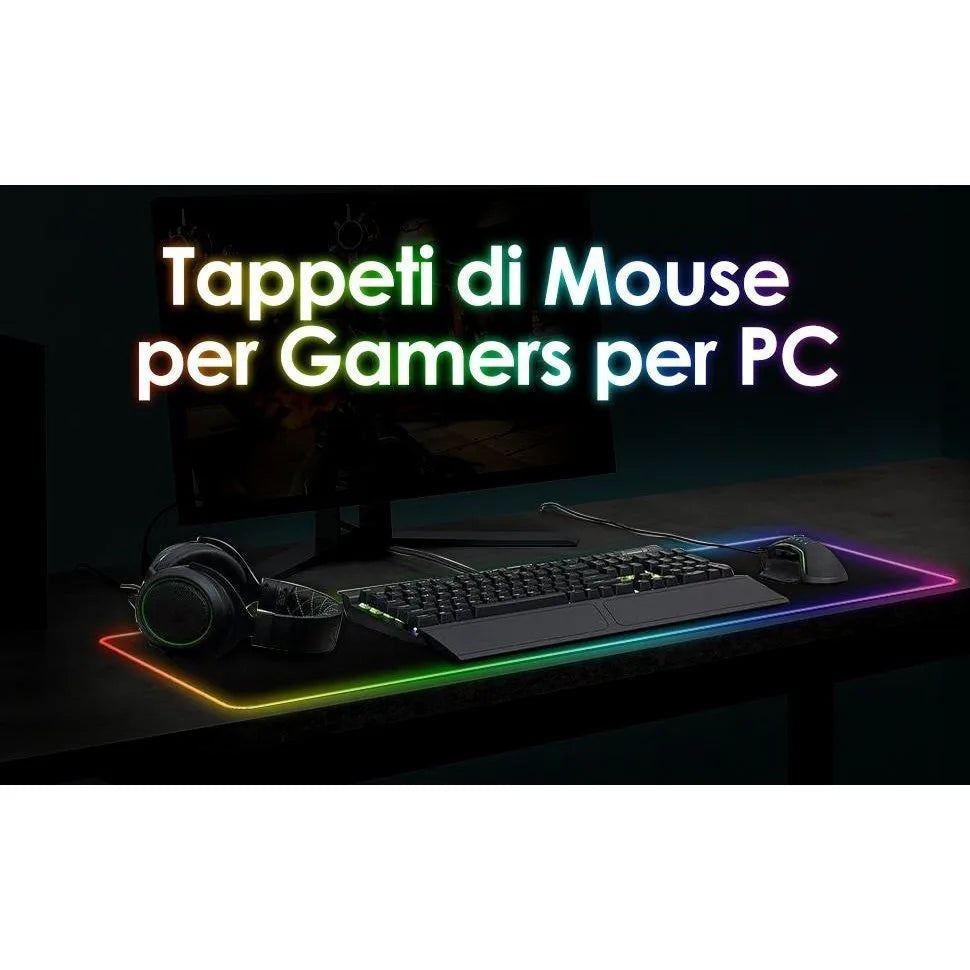 Tappetino Mouse XXL Gaming per Gioco PC, Extra Grande 800 * 300mm*40mm, Antiscivolo Impermeabile per Computer