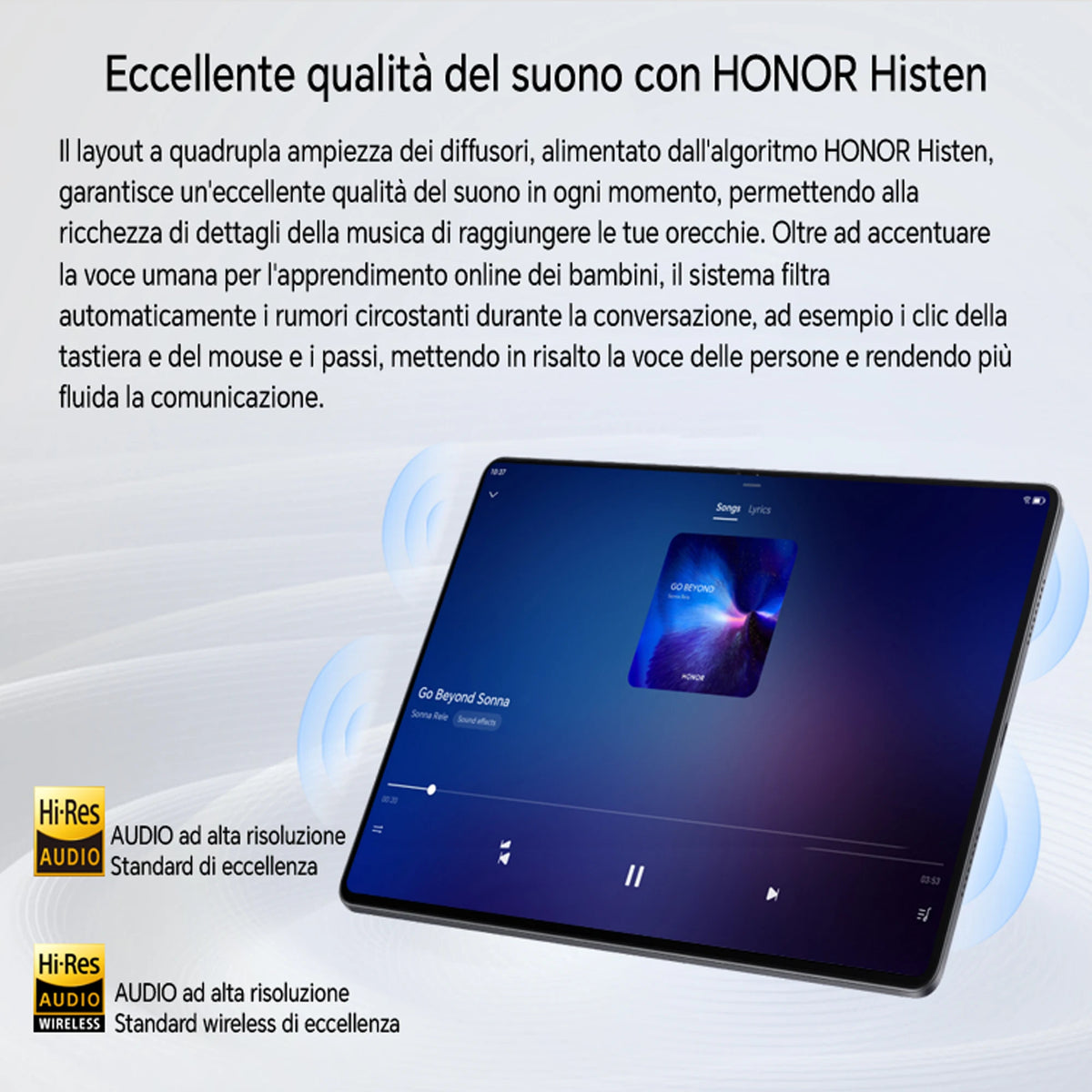 HONOR Pad X8a Tablet da 11", Display con Protezione degli Occhi a 90Hz, Batteria da 8300mAh, 4 Altoparlanti, Android 14, WiFi, Space Gray