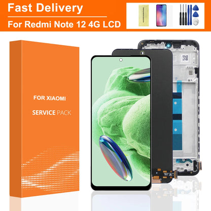 Schermo OLED per Xiaomi Redmi Note 12 4G 23021RAAEG muslimah Display Lcd Touch Screen con cornice per Redmi Note 12 4G LCD