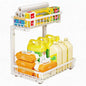 Organizzatore a 2 livelli sotto il lavello, scaffale scorrevole in acciaio al carbonio, mobiletto sottolavello in metallo, a forma di L, altezza regolabile, salvaspazio, ripiano estraibile per cucina e bagno, bianco