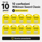 Confezione da 10 pacchi Wilkinson Classic Ricambi 5 pz, 50 lamette totali per rasoi di sicurezza compatibili