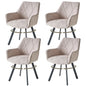 EGOONM 2/4PCS Sedie da pranzo moderne girevoli con braccioli, sedie imbottite in tessuto, 360 °   Sedie Girevoli con Gambe in Metallo