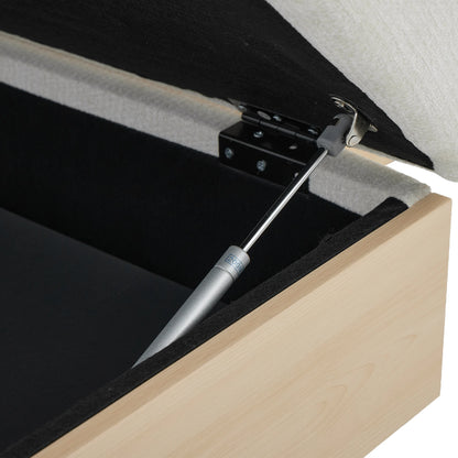 Divano Living Landscape con contenitore e schienale regolabile 3X - Divano letto in ciniglia beige a 3 posti con cassetti, portabicchieri e sgabello contenitore, 217x110 cm per soggiorno e camera degli ospiti