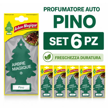Confezione da 6, 12 o 24 Arbre Magique Pino, profumatori auto da appendere, fragranza piacevole e rinfrescante, formato scorta per auto, furgone, armadio e piccoli ambienti