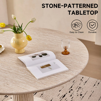 Tavolo da pranzo rotondo in stile nordico, tavolo da pranzo moderno per cucina domestica in legno massello, adatto per 4-6 persone, diametro 115 cm