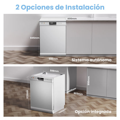 Comfee Lavastoviglie da Incasso a Grande Capacità, Interno in Acciaio Inox, Molteplici Programmi di Lavaggio, Funzionamento Silenzioso, Lavastoviglie a Risparmio Energetico per l'Aggiornamento della Cucina di Casa