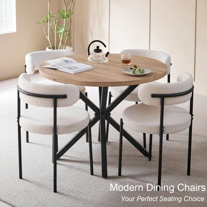 EGOONM Set di 2/4/6 Sedie da Pranzo in Stile Nordico, Sedie Imbottite in Velluto Teddy per Cucina e Sala da Pranzo