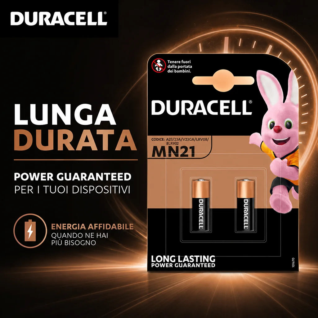Confezione da 3 blister Duracell MN21 BL2, 2 batterie per blister, 6 pile totali per dispositivi compatibili