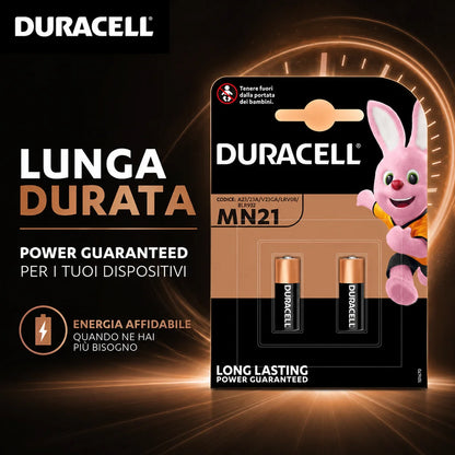 Confezione da 3 blister Duracell MN21 BL2, 2 batterie per blister, 6 pile totali per dispositivi compatibili