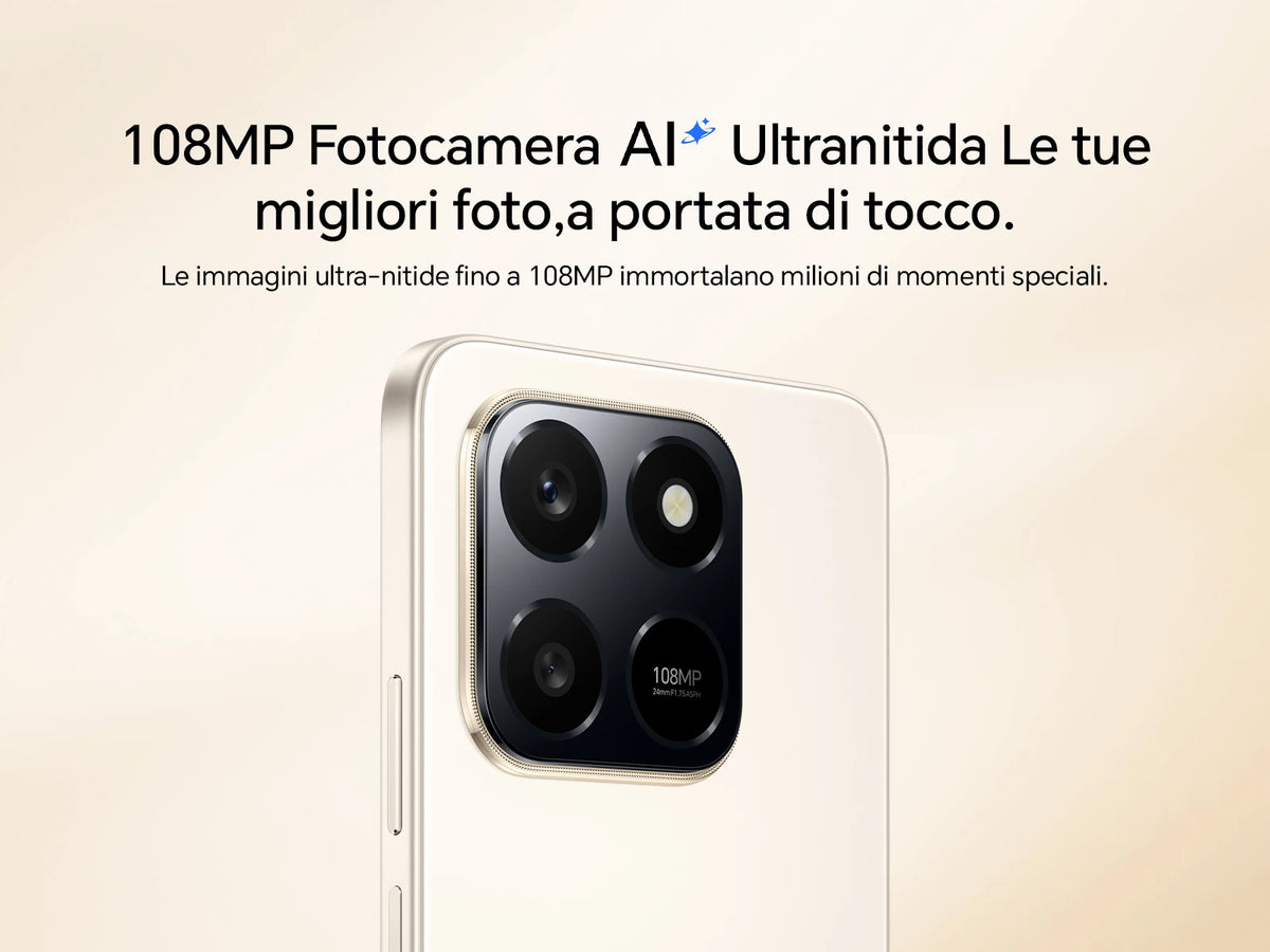 HONOR 400 Smart 4G Smartphone, Display 6.77" 120Hz, Batteria 6500mAh Doppia Cella, Fotocamera AI 108MP, Certificazione SGS 5 Stelle, Resistenza IP65, NFC, Dual SIM, Android 15