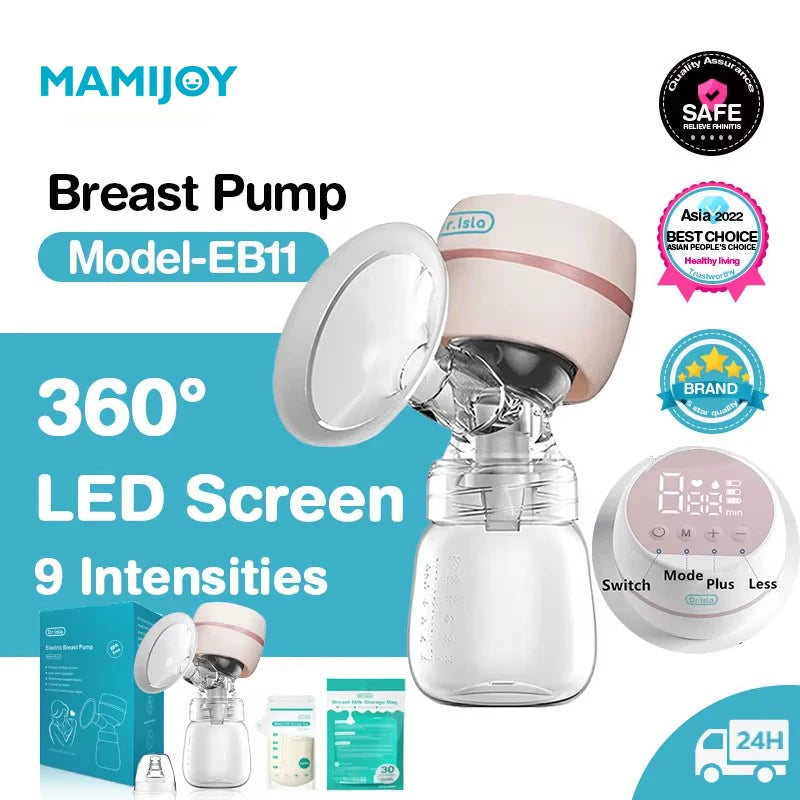 MAMIJOY Tiralatte elettrico portatile USB ricaricabile Silenzioso Estrattore di latte portatile Mungitore automatico Comfort Allattamento al seno