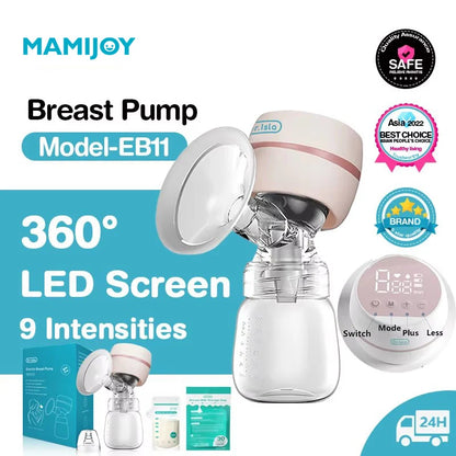 MAMIJOY Tiralatte elettrico portatile USB ricaricabile Silenzioso Estrattore di latte portatile Mungitore automatico Comfort Allattamento al seno
