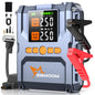 Avviatore di Emergenza per Auto con Compressore d'Aria Senza Fili, Gonfiatore Pneumatici, Booster Batteria con Power Bank e Torcia LED, Avviatore 12V per Tutti i Veicoli a Benzina o Diesel fino a 10.0L, Avviatore di Emergenza
