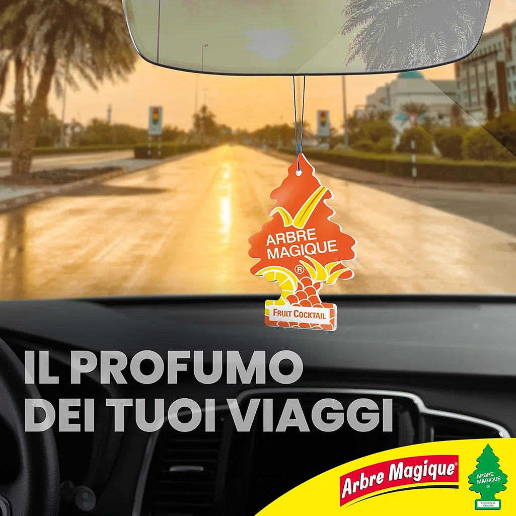 Confezione da 6, 12 o 24 Arbre Magique Fruit Cocktail, profumatori auto da appendere, fragranza fresca e delicata, formato scorta per auto, furgone, armadio e piccoli ambienti