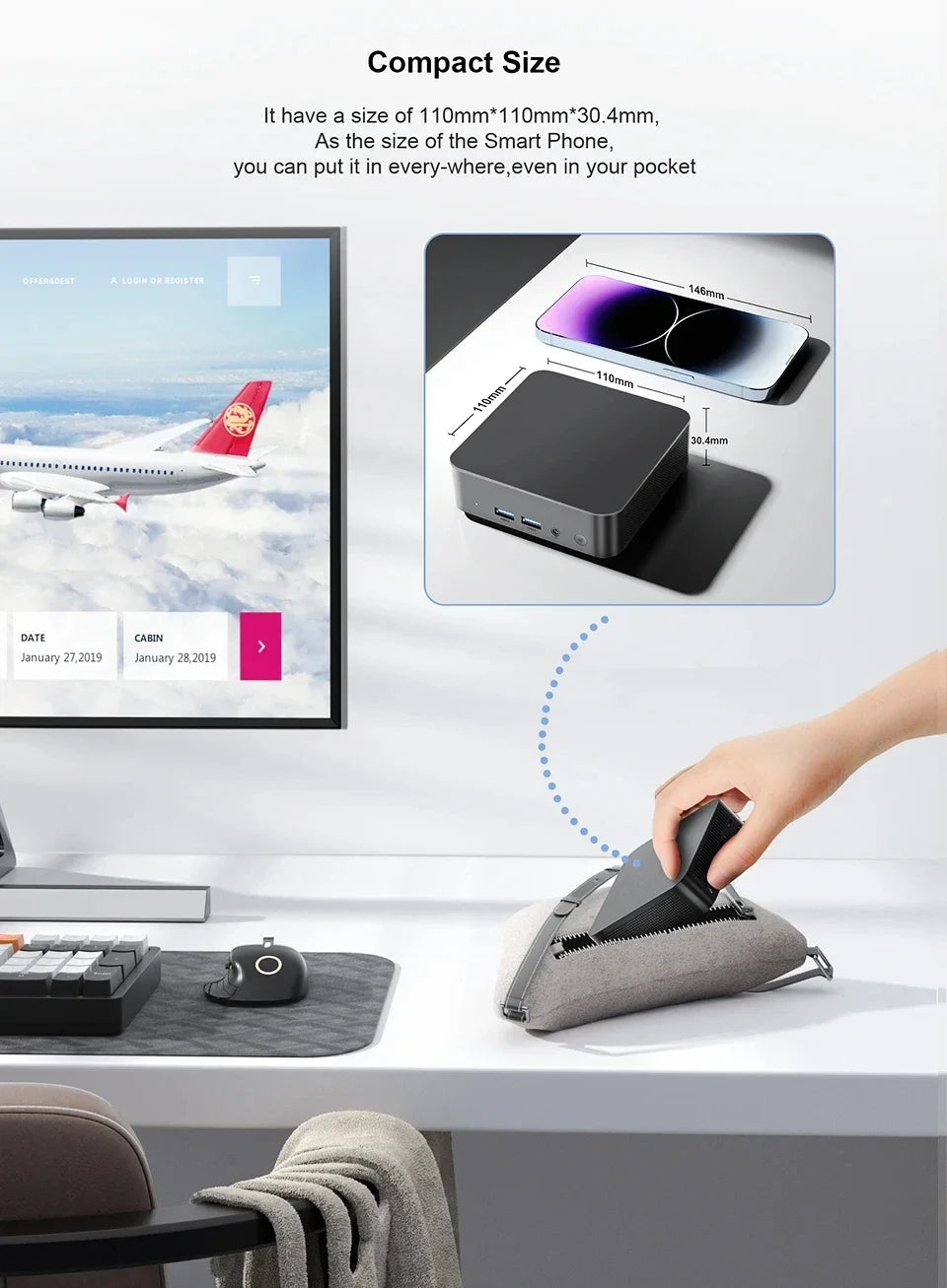 LENO NUOVO Mini PC Computer Portatile da Gaming 16GB RAM 1TB 2TB SSD Intel Core I9 10980HK Windows 11 Pro Office Wifi 6 BT5.2 PC