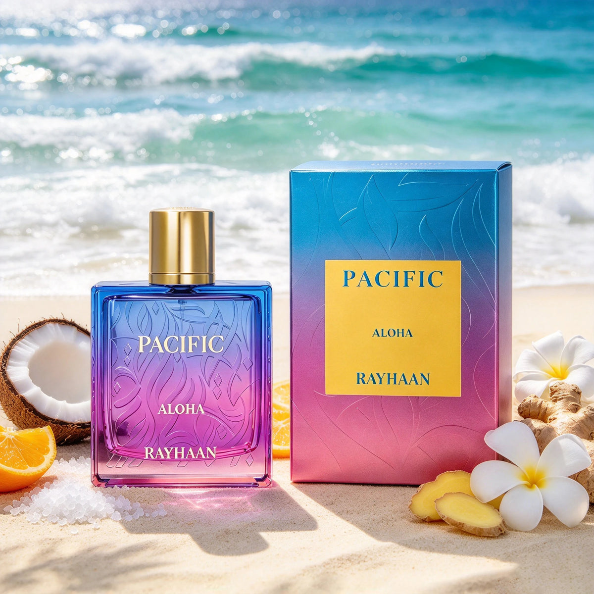 Profumo Rayhaan Pacific Aloha, 100 ml, fragranza fresca di fiori e frutta marina, profumo persistente, adatto a qualsiasi occasione.
