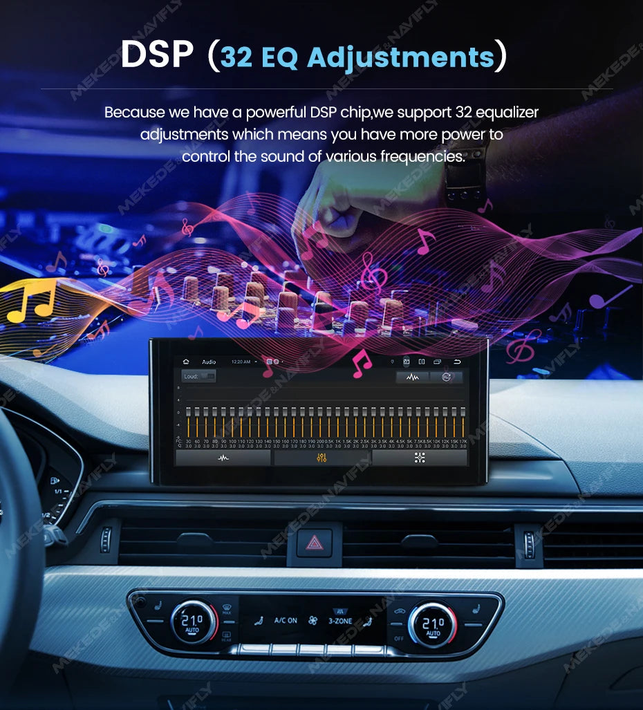 MEKEDE 8.8 "CarPlay Auto Android 14 Autoradio Radio Per Audi Q5 2010-2017 8 Core BT di Navigazione GPS DSP WIFI Lettori Multimediale