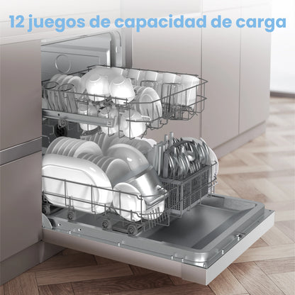 Lavastoviglie da incasso Midea per 14 posti - Interno in acciaio inossidabile, programmi di lavaggio multipli, silenziosa ed efficiente dal punto di vista energetico per la casa